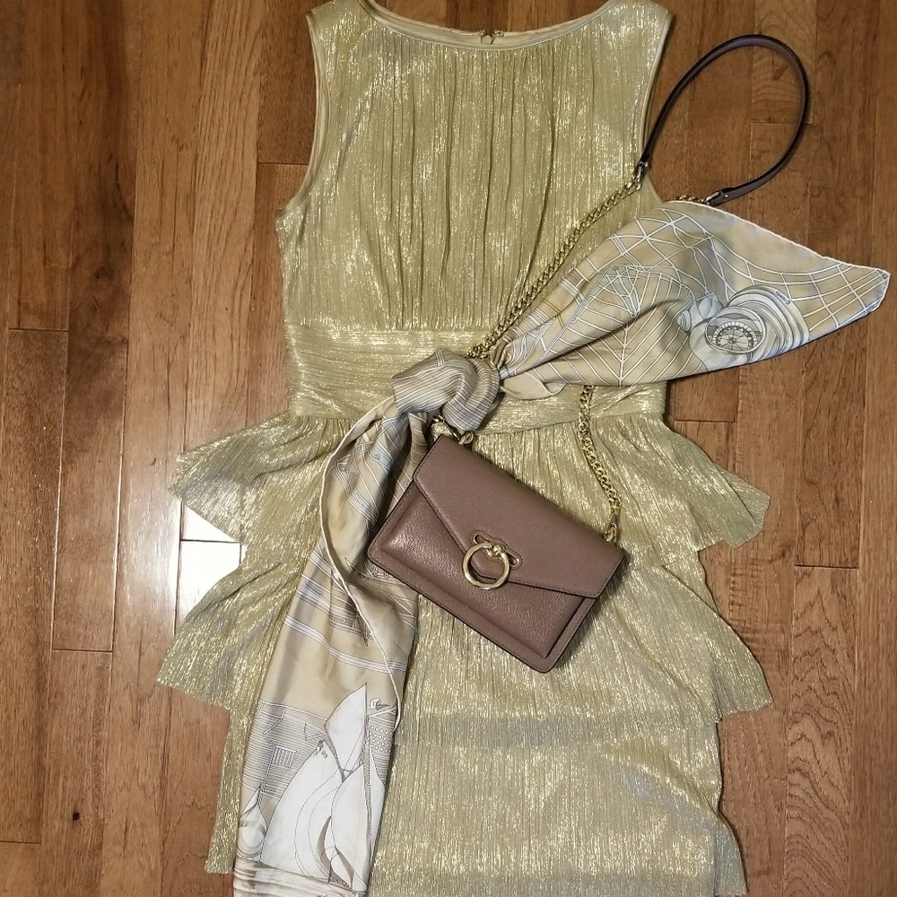 Metallic Gold Maggy London Dress EUC